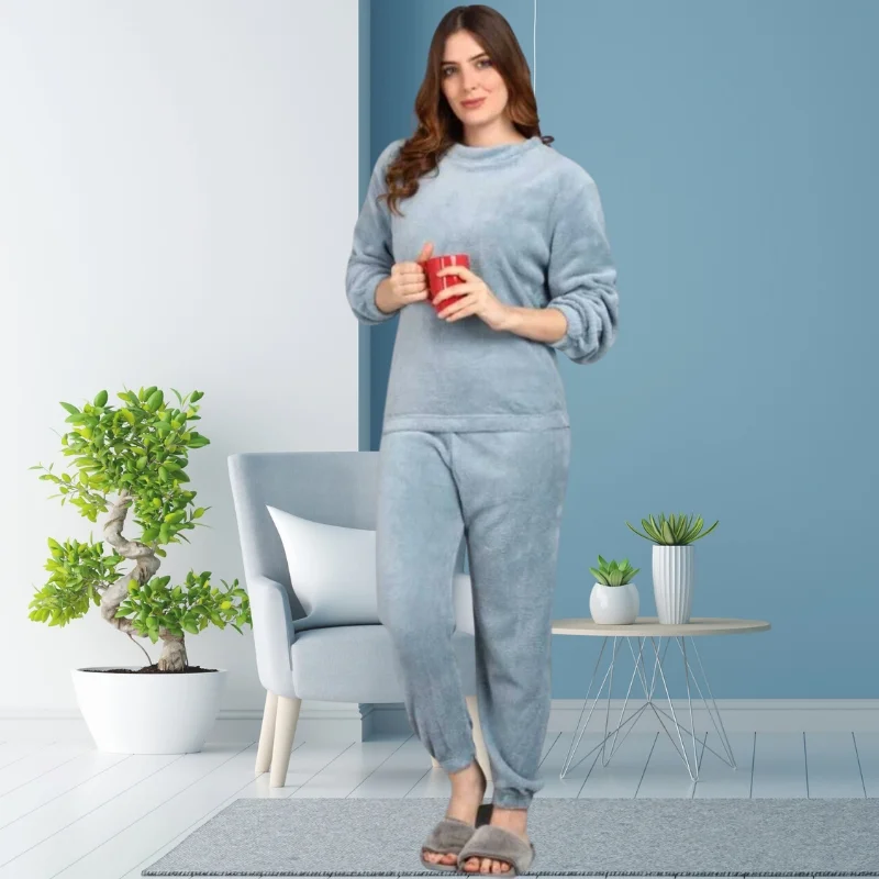 Conjunto pijama jogging sweater plush peluche abrigo invierno