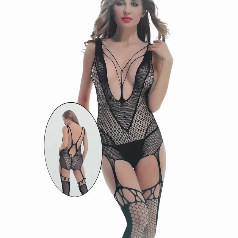 Lencería body red enterito catsuit escote sexy - Imagen 2